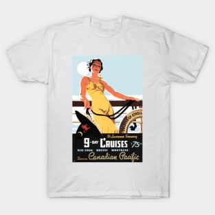 9 Day Cruises Steamship Holiday Vintage Travel Poster T-Shirt